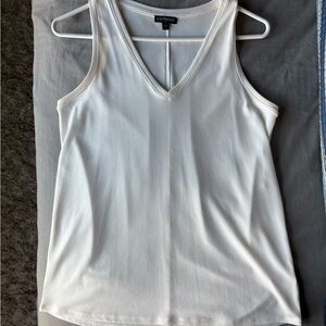 Express Women's White V-Neck Tank Top